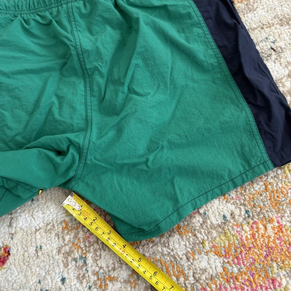 Vintage 90s Nautica S1 Oars Swim Trunks Shorts Mens Medium Green Nylon